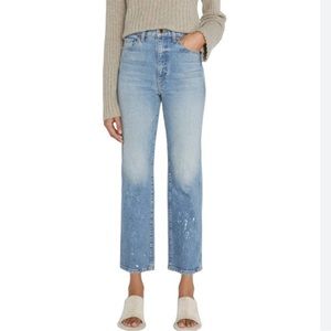 NEW Khaite Abigail Splatter Straight leg ankle jeans